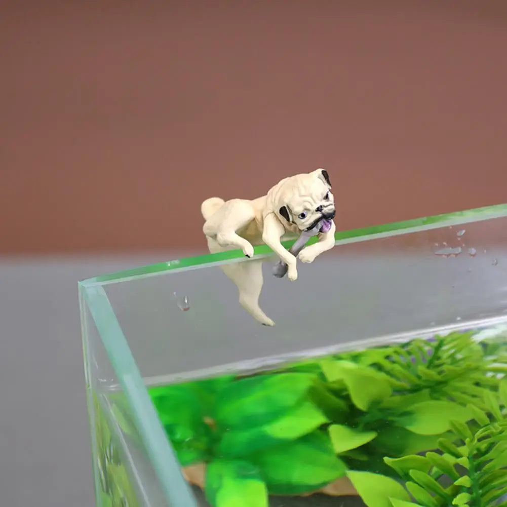 Mini Cartoon Dog Ornament Resin Figurine DIY Crafts Statue for Fish Tank Fishbowl Aquarium Accessories Home Decoration