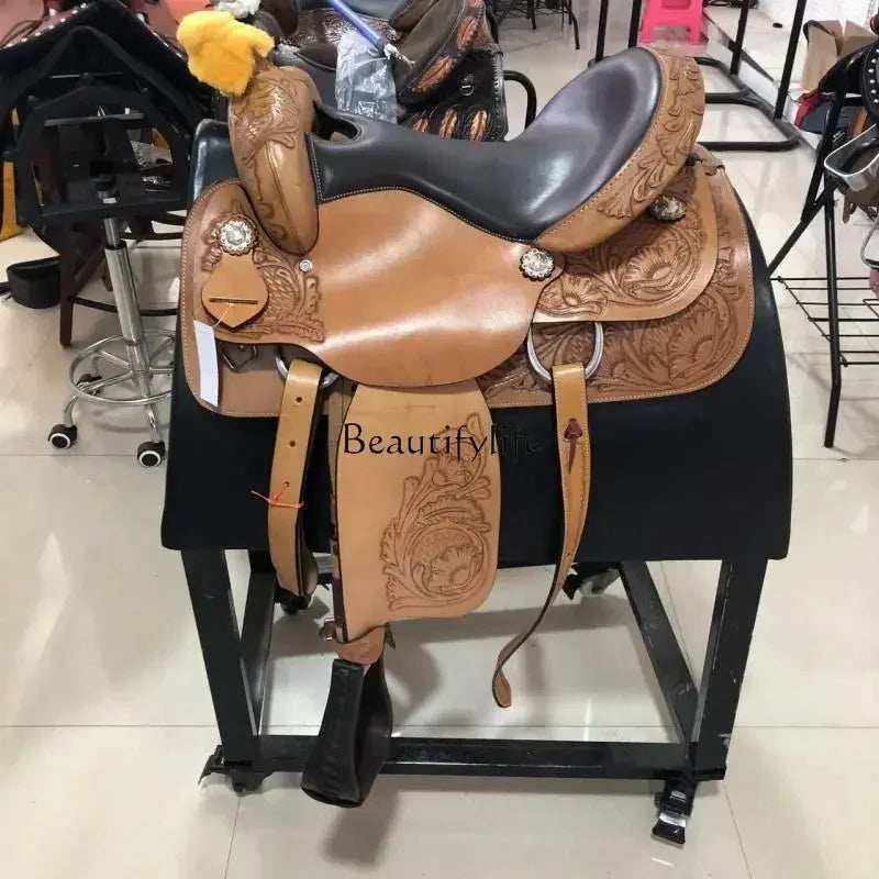 Western Saddle Essence Riding Supplies Pure Cowhide Knight Full Set of Equipment