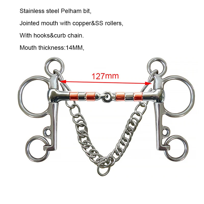 Equestrian Horse Mouth Bit Snaffle Gag Bite Horse Training Riding Harness Supplies