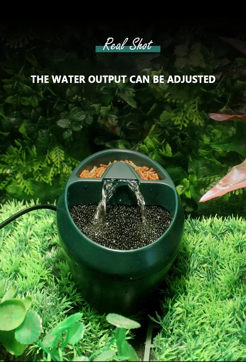 Drink Fountain Water Reptiles Drinking Waterfall Automatic Feeding Water Reptile Accessories for Tortoises Horned Frogs