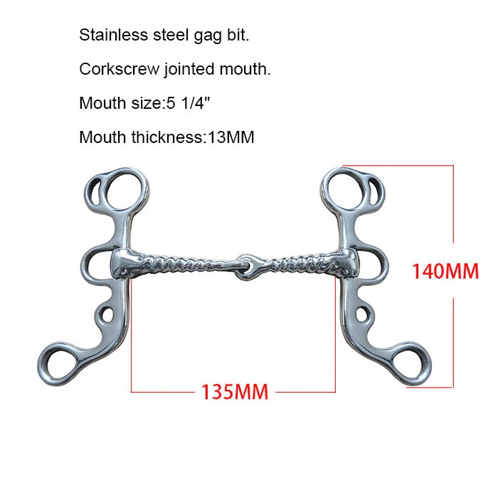 Equestrian Horse Mouth Bit Snaffle Gag Bite Horse Training Riding Harness Supplies