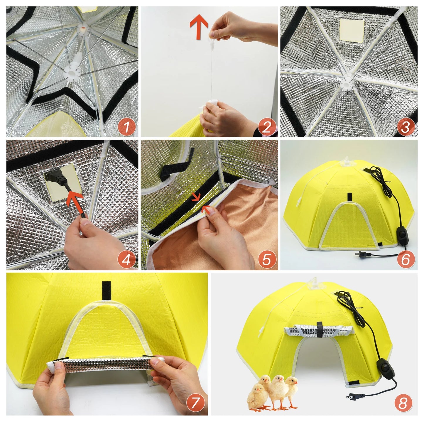 Electric Chick Brooder Heating Cover Chick Cage Heater Chicken Warmer Easy To Install Convenient Time-saving 110V/220V