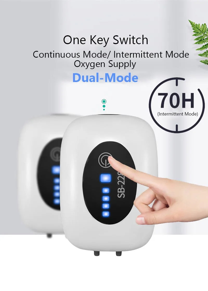 4800mAh Aquarium Oxygen Air Pump Compressor Fish Tank USB Charging Portable Exhaust Ultra Silent Mute Outdoor Fishing Pet