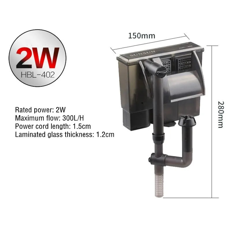Aquarium Filter External Hanging Filter Pump Fish Tank Water Pump Waterfall Maker Water Circulation Filter Aquarium Accessories