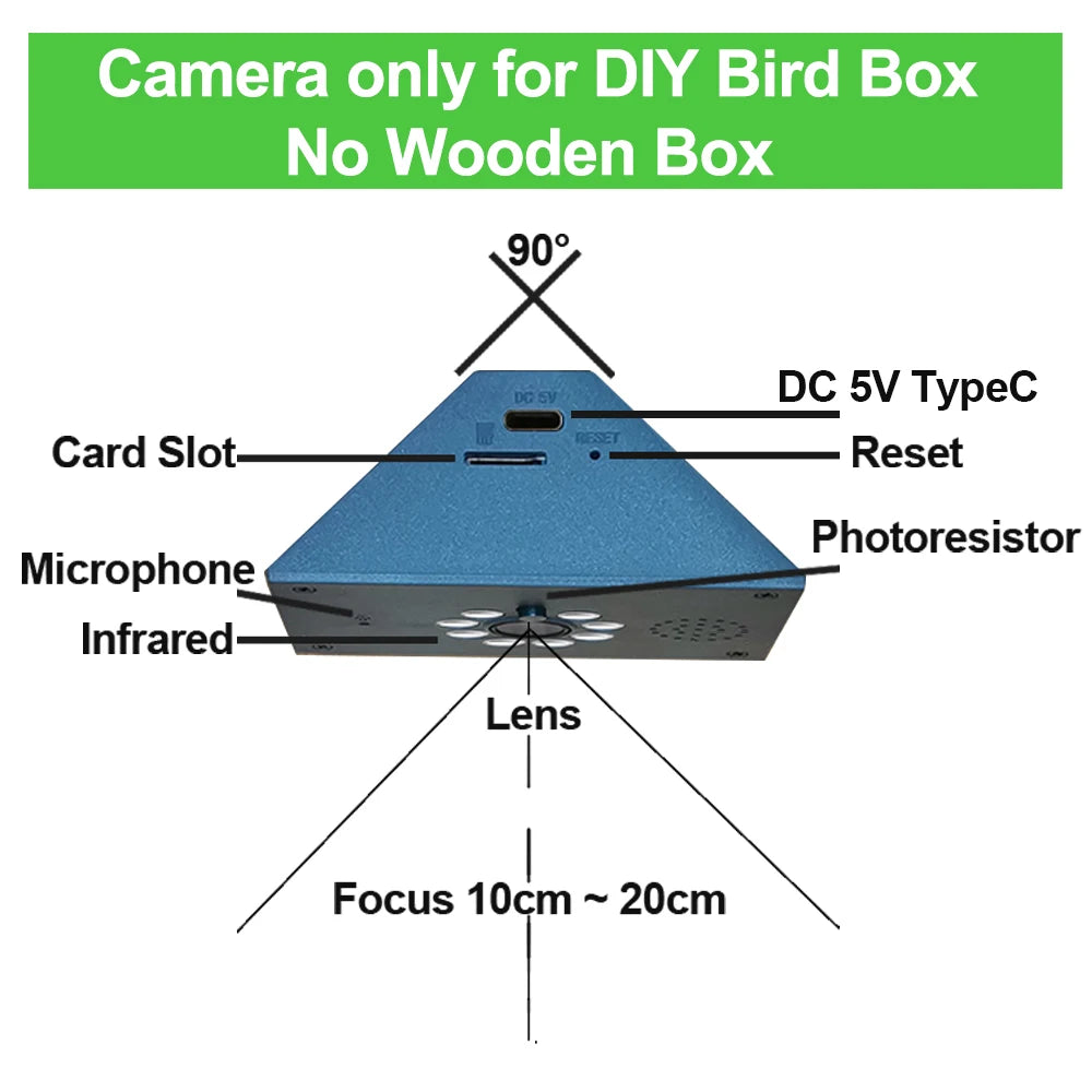 Tuya Smart Life WiFi HD Camera for Bird House Wireless APP Remote Live View Night Vision Plug-in Power Easy Install DIY Gift