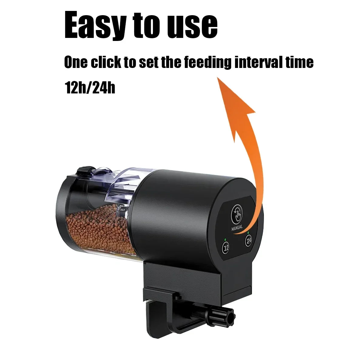 Automatic Fish Feeder for Aquariums,100ml Capacity Auto Fish Feeders Easy to Set Up with Battery