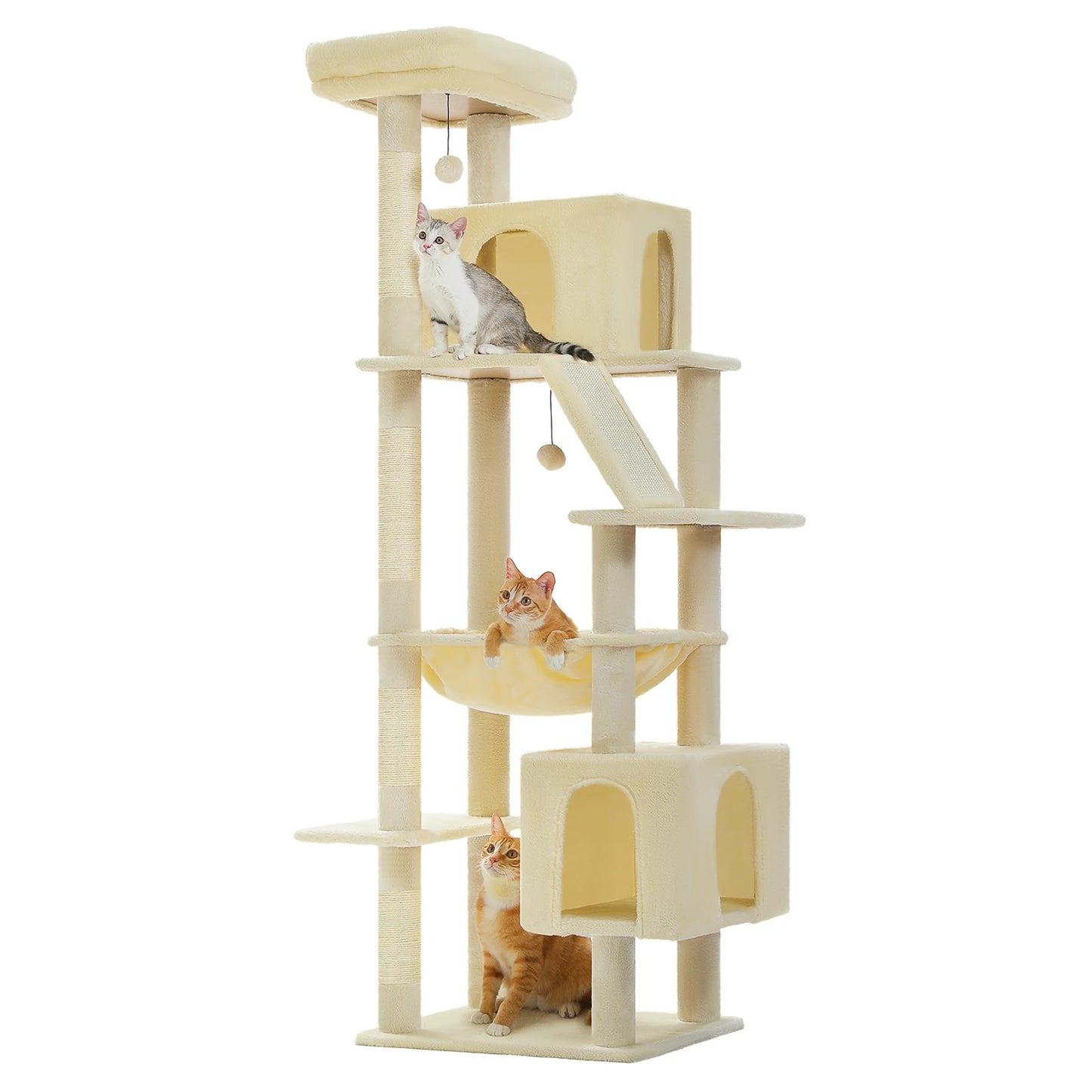 Large Cat Tree Tower Home Furniture Cat Tower Pets Hammock Sisal Cat Scratching Post Climbing Frame Spacious Perch