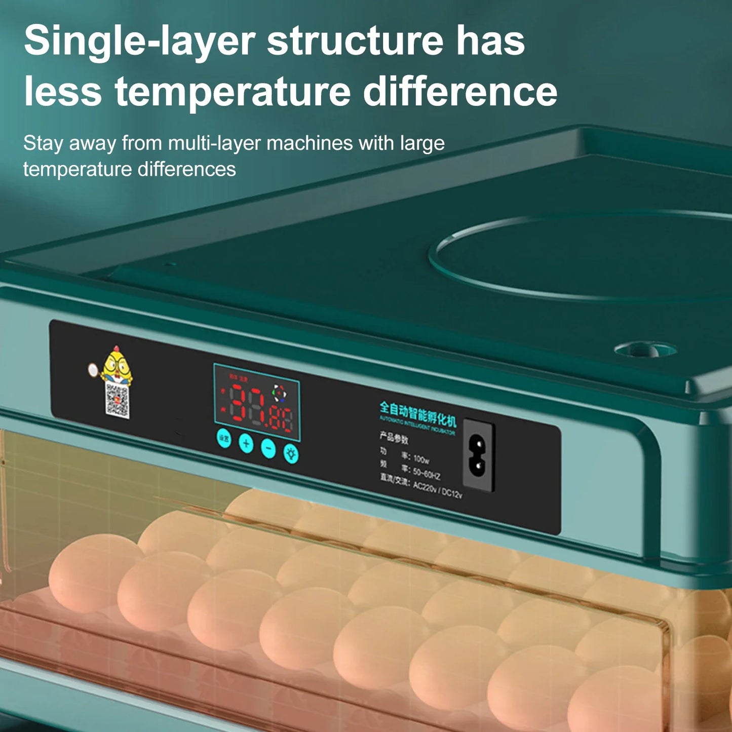 Small Chicken Incubator, Fully Automatic Smart Home Incubator, Chicken Breeding Incubator with Drawer Style Mini Egg Incubator