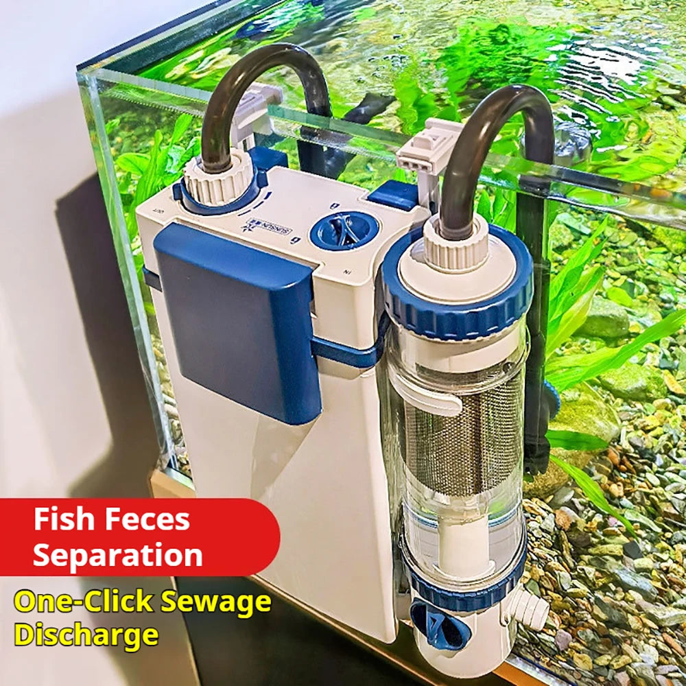 220V Silent Aquarium Fish Tank Filtration System Oxygenation Integrated Machine Water Purification Wall Mounted Fish Toilet