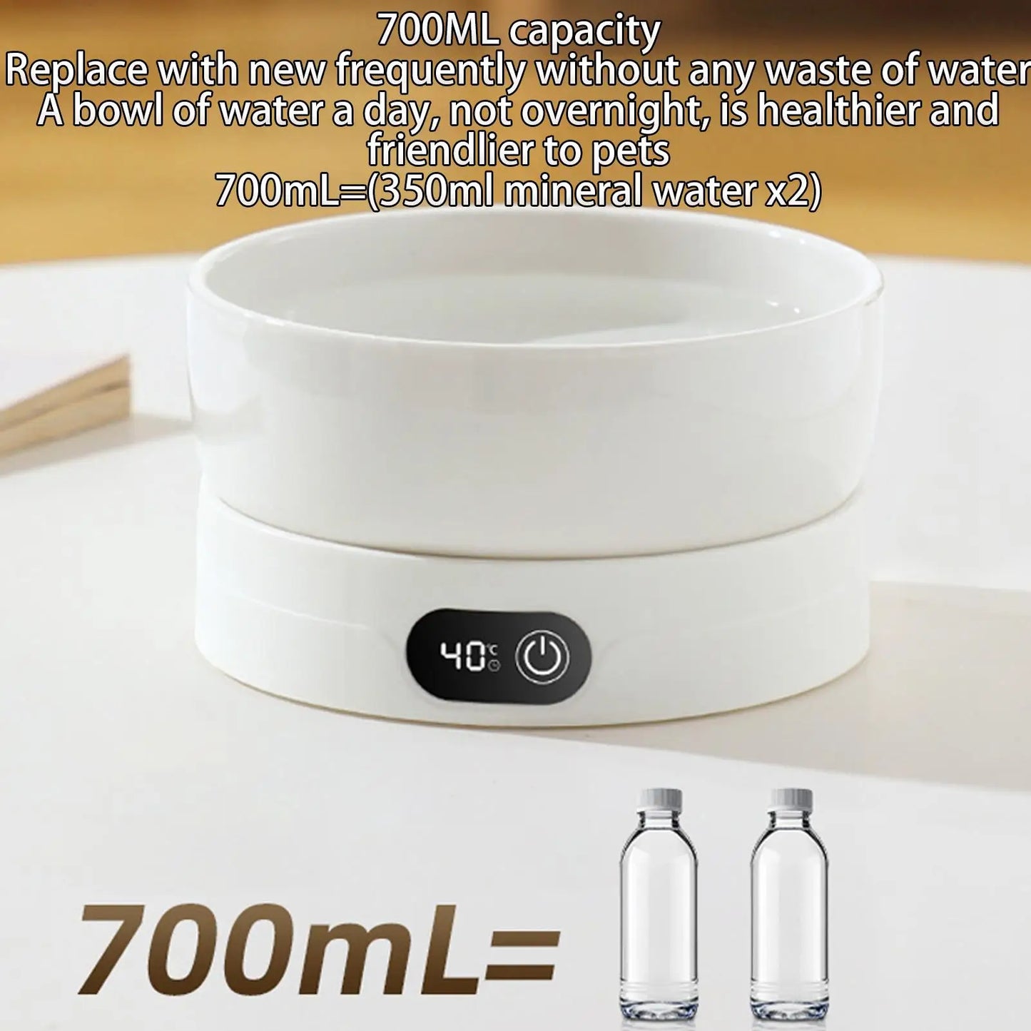 Heated Cat Dish 4 Temperature Settings Winter Pet Drinking Plate Thermal Heated Water Bowl for Chickens Ducks Birds Animals Dogs