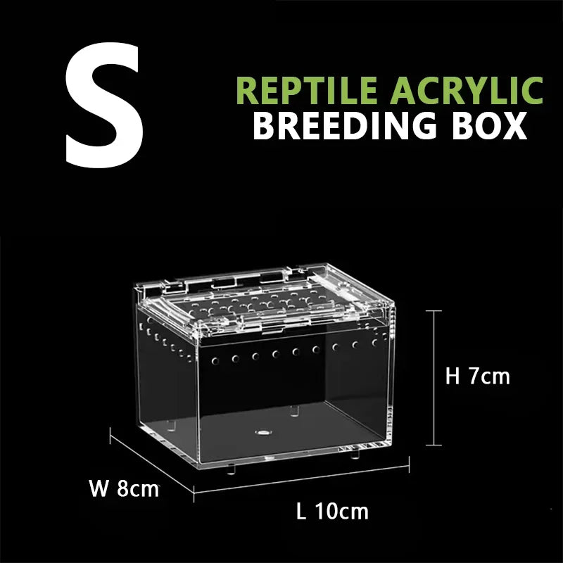 Reptile Anti-Escape Breeding Box Acrylic Transparent Breathable Amphibian Tank for Turtle Spider Lizard Snake Frog Reptiles Cage