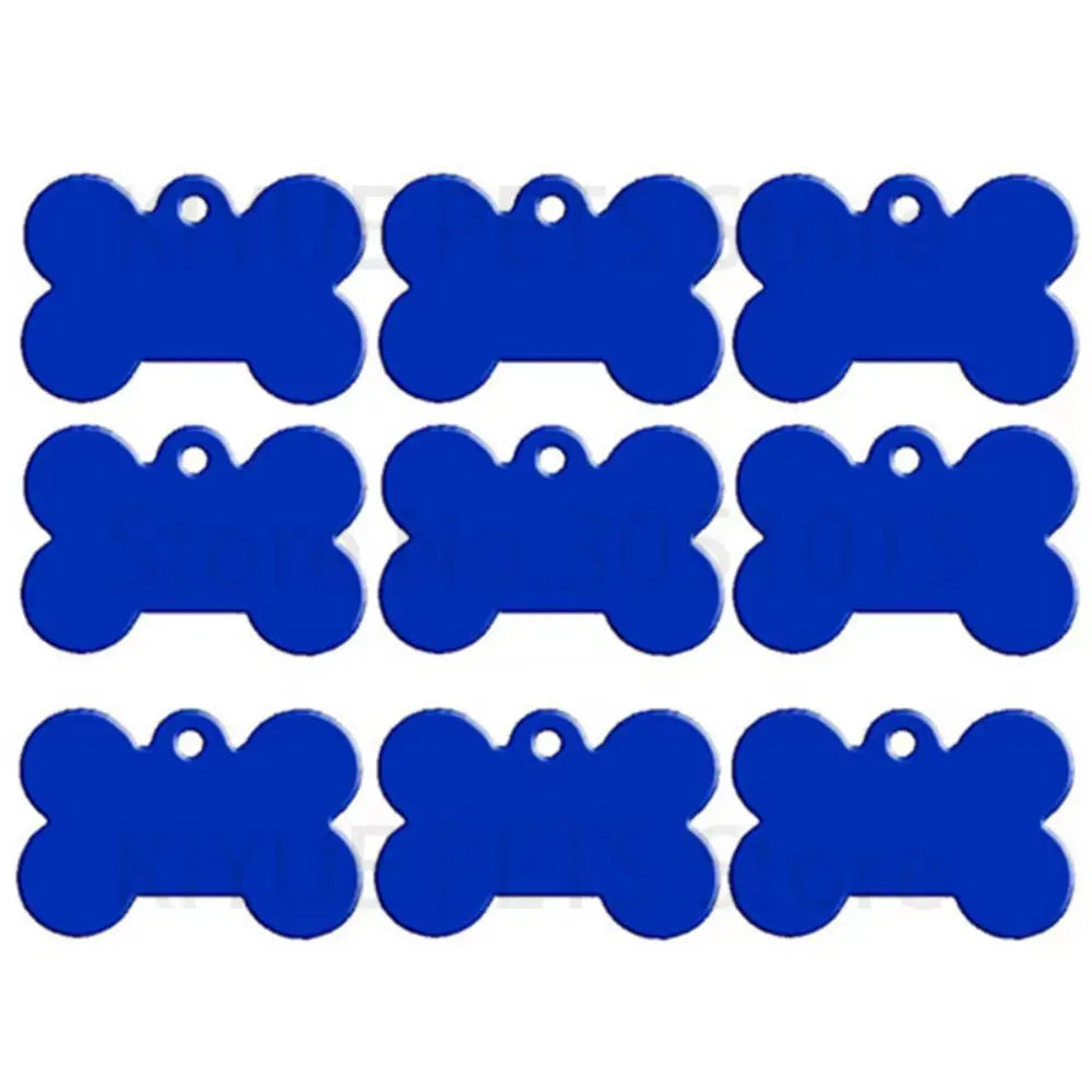 Wholesale 20Pcs Classic Bone Dog ID Tag Pet Tags Custom Anti-Lost Personalized Name Plate Cat Collar Pet Pendant Necklace Chain