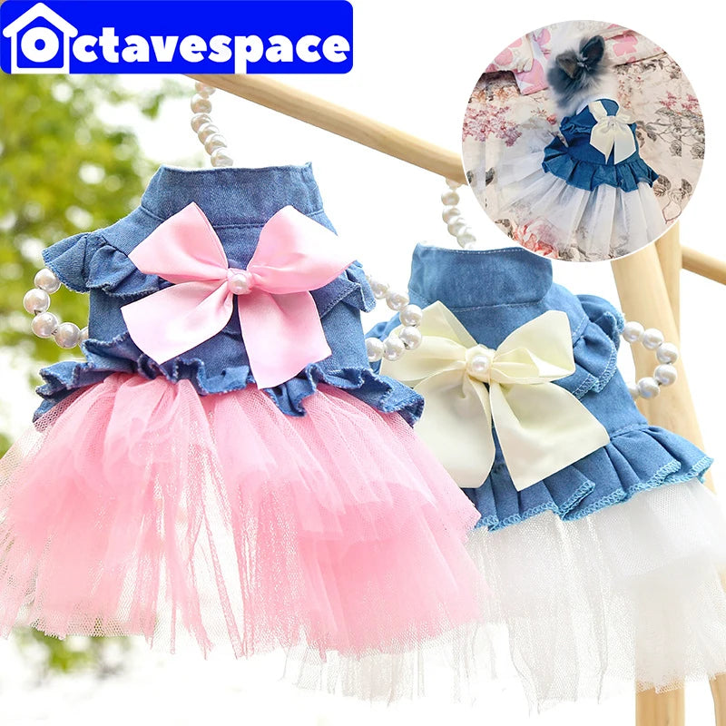 Rabbit Outing Clothes Lop-eared Dwarf Rabbit Pleated Skirt Rabbit Dress Up Accessories Small Bunny Supplies Mesh Sling Dress