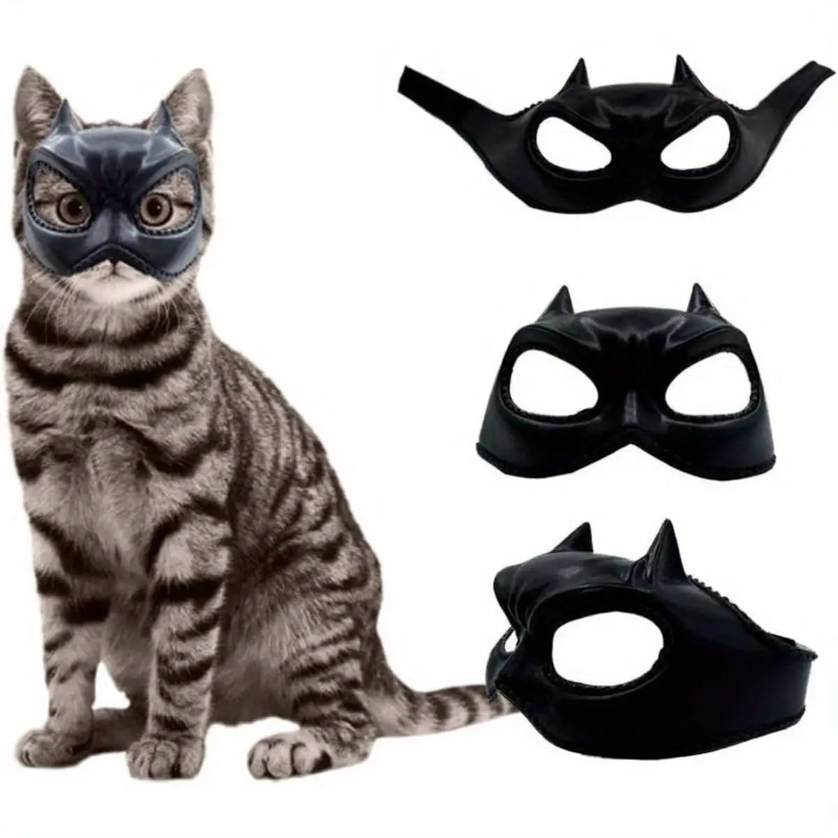 Cat Bat Mask Feline Role-play Headpiece Latex Material Soft and Form-fitting Pet Costume Accessory Whimsical and Adorable Cat Costume