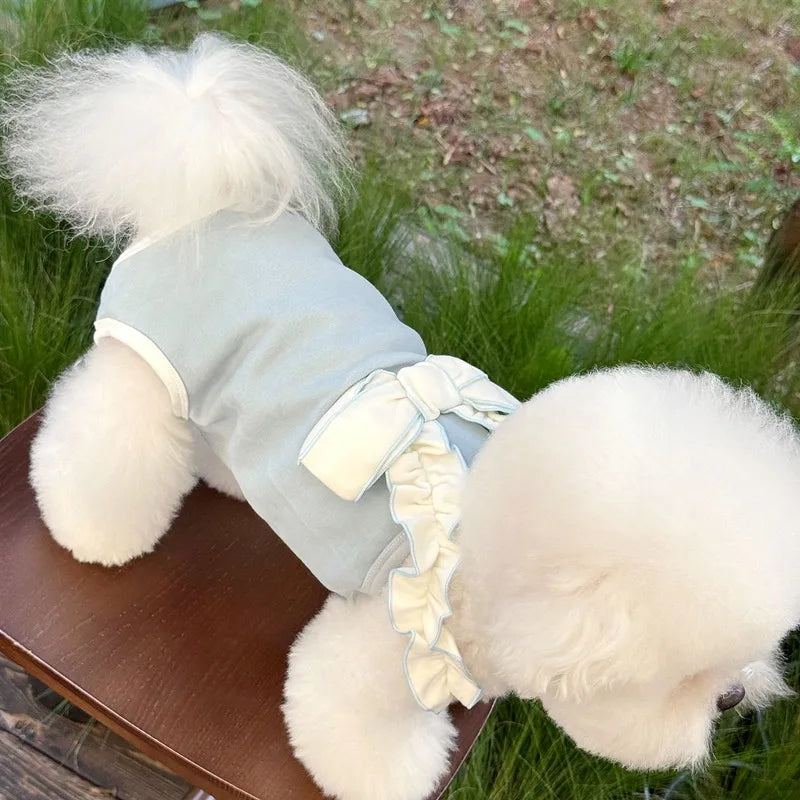 Teddy Four-Legged Neuter Suit Pet Autumn Vest Puppy Belly Protection Sleepwear Solid Color Dog Clothes