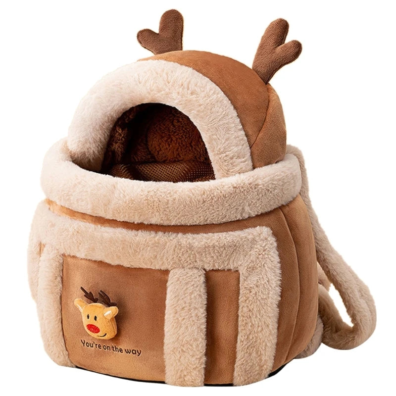 X90F Pet Carriers Backpacks Warm Travel Bag for Dog Cats Portable Small Animal Cage Outdoor Bag Cats Winter Travel Bag