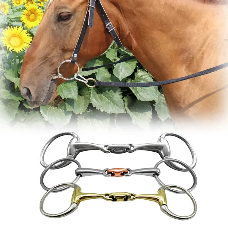 Horse Snaffle Bit Stainless Steel Eggbutt Bit Horse Chew Jointed Mouth Bit Horse Training Equipment Equestrian Products