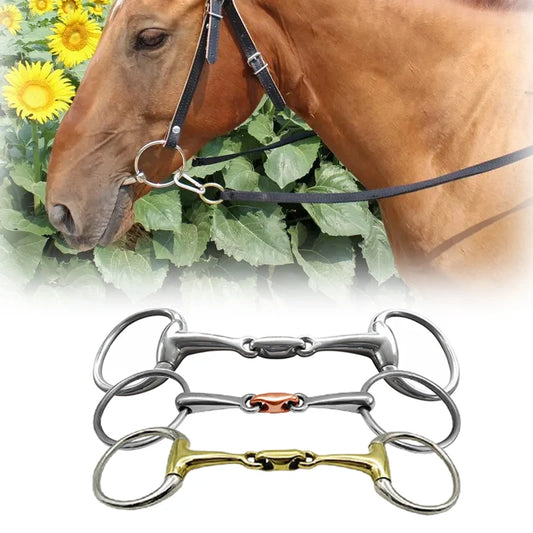 Horse Snaffle Bit Stainless Steel Eggbutt Bit Horse Chew Jointed Mouth Bit Horse Training Equipment Equestrian Products
