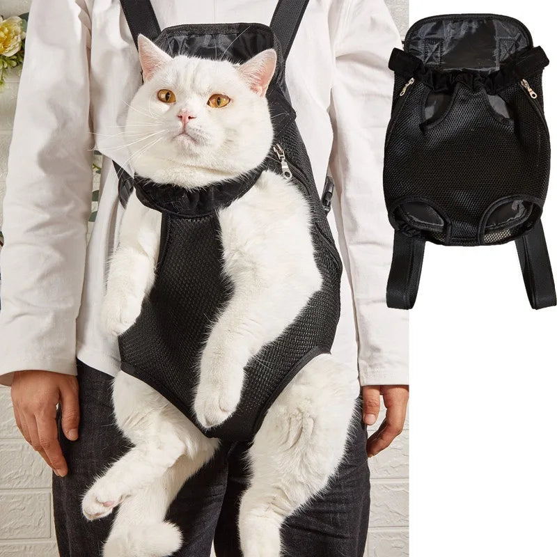 Adjustable Dog Front Carrier Legs Out Breathable Portable Travel Pet Dog Carrier Backpack Mesh Carrier for Dog Cats Outdoor