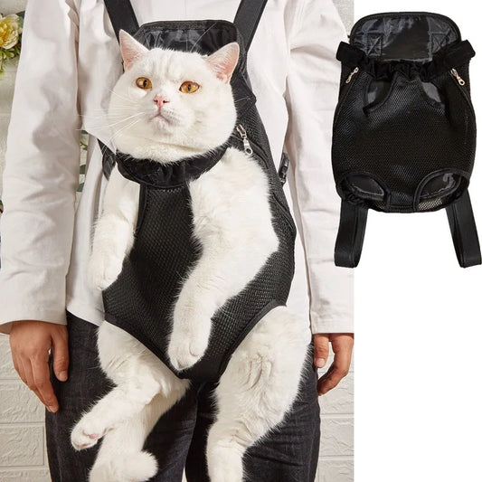 Adjustable Dog Front Carrier Legs Out Breathable Portable Travel Pet Dog Carrier Backpack Mesh Carrier for Dog Cats Outdoor