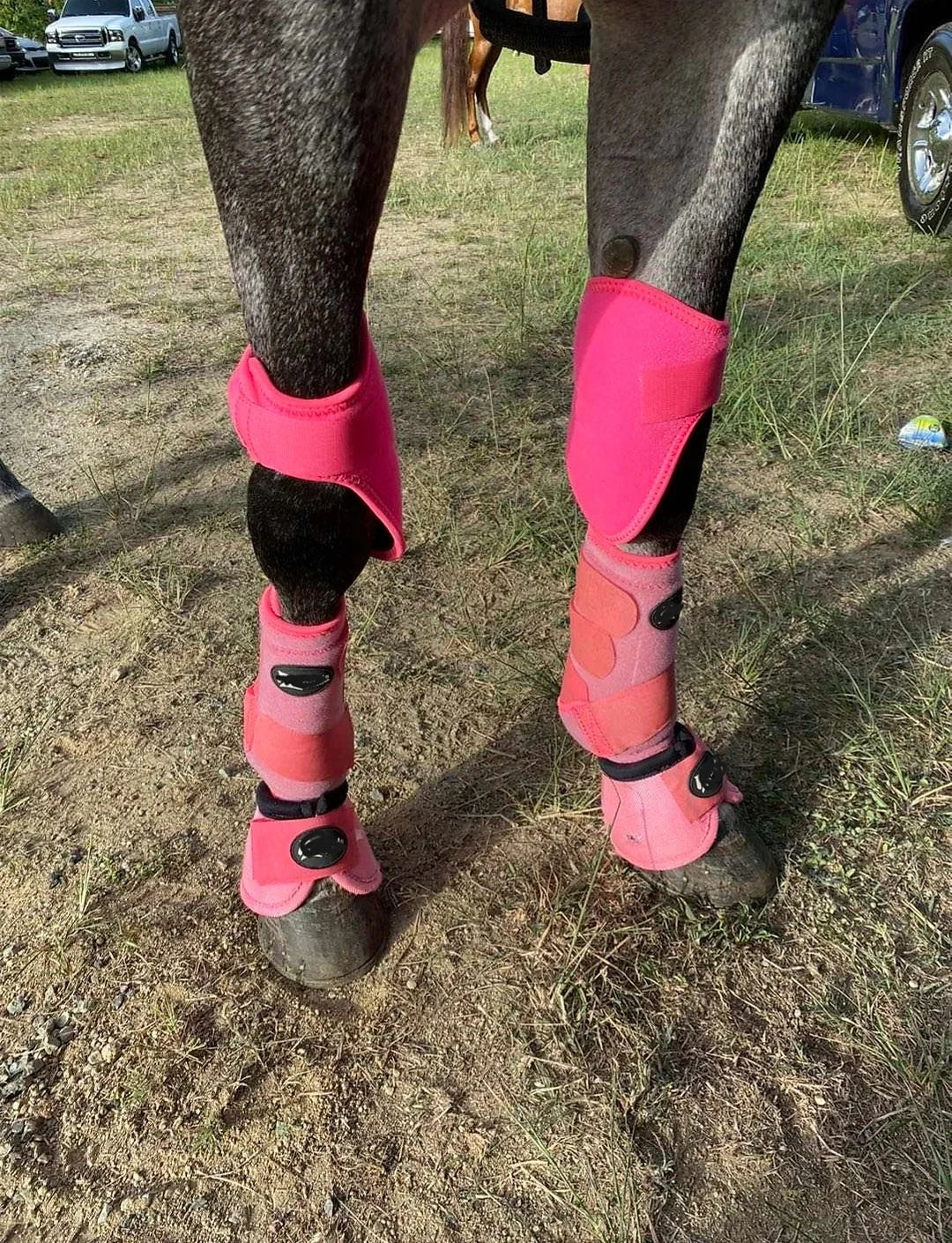 Horse Hooves Sets of Horses Leg Guard Set Horse Racing Bell Boots Horseshoe Watchband Convex Block Anti-Rotation Horse Equipment