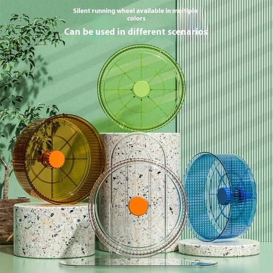 Hamster Silent Exercise Wheel - Dual ABEC-7 Bearings & Adjustable Stand, Extra Wide 28cm for Syrian/ Roborovski hamster, Anti-Shock Base