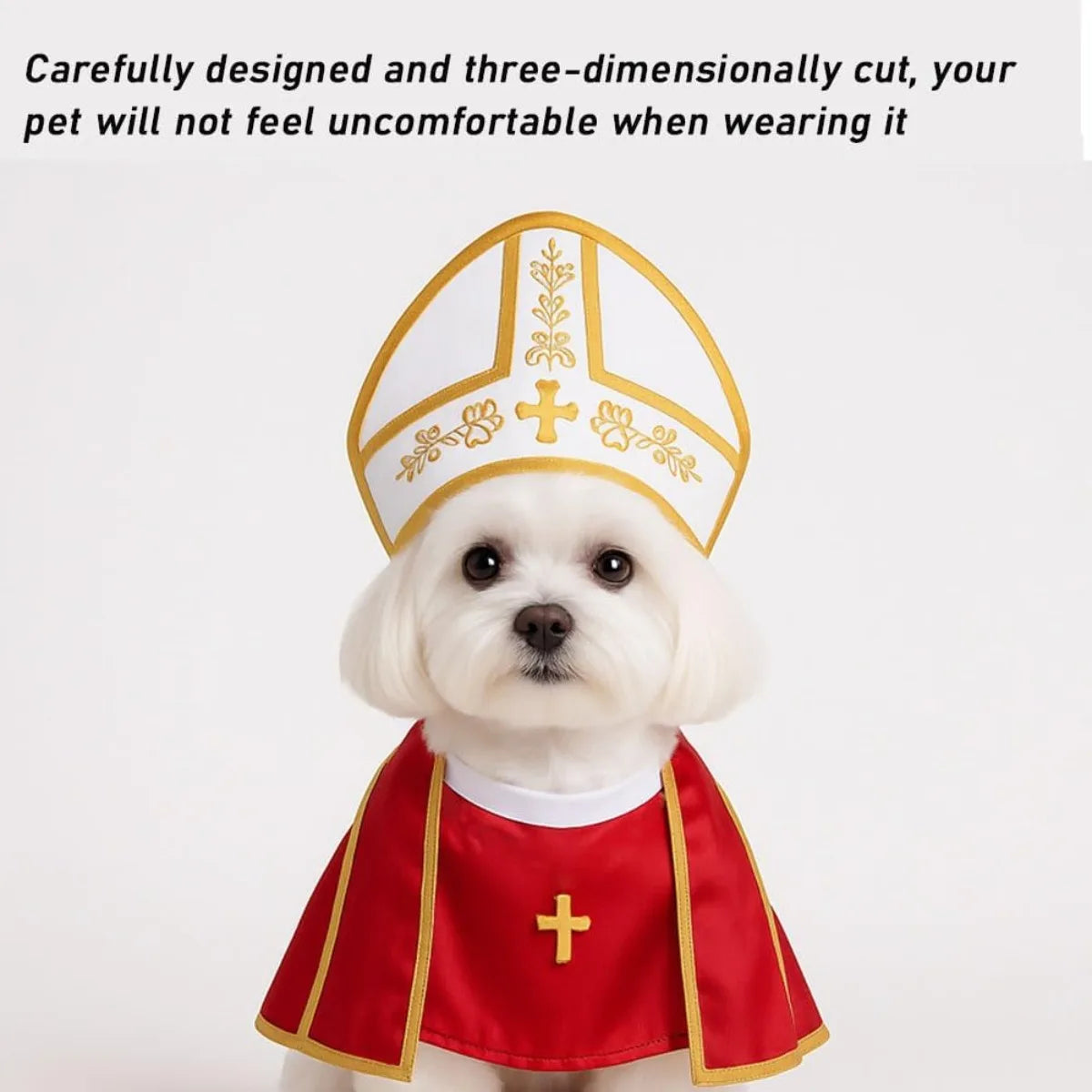 Pope Hat Costume for Cat/Dog Mini Craft Costume Good Feel and Elastic Comfortable and Durable Prisoner Garments are Washable