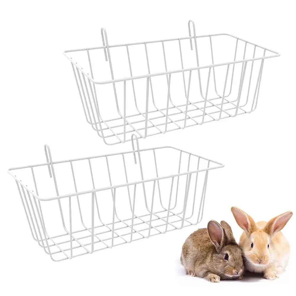 Guinea Pig Hay Holder 2Pcs  Metal Feeder Bunny Hay Feeder Grass Holder Small Animal Basket With Hooks For Ferret Bunny