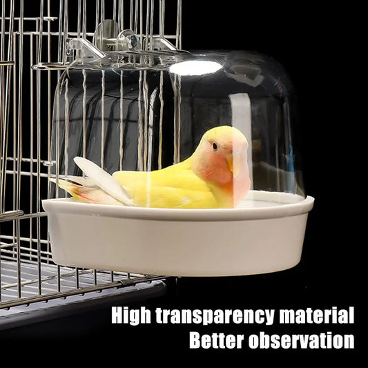 Hanging Bird Bath Cube Parrots Bathtub Bath Shower Box Cage Accessory For Little Bird Canary Budgerigar Cockatiel Lovebird