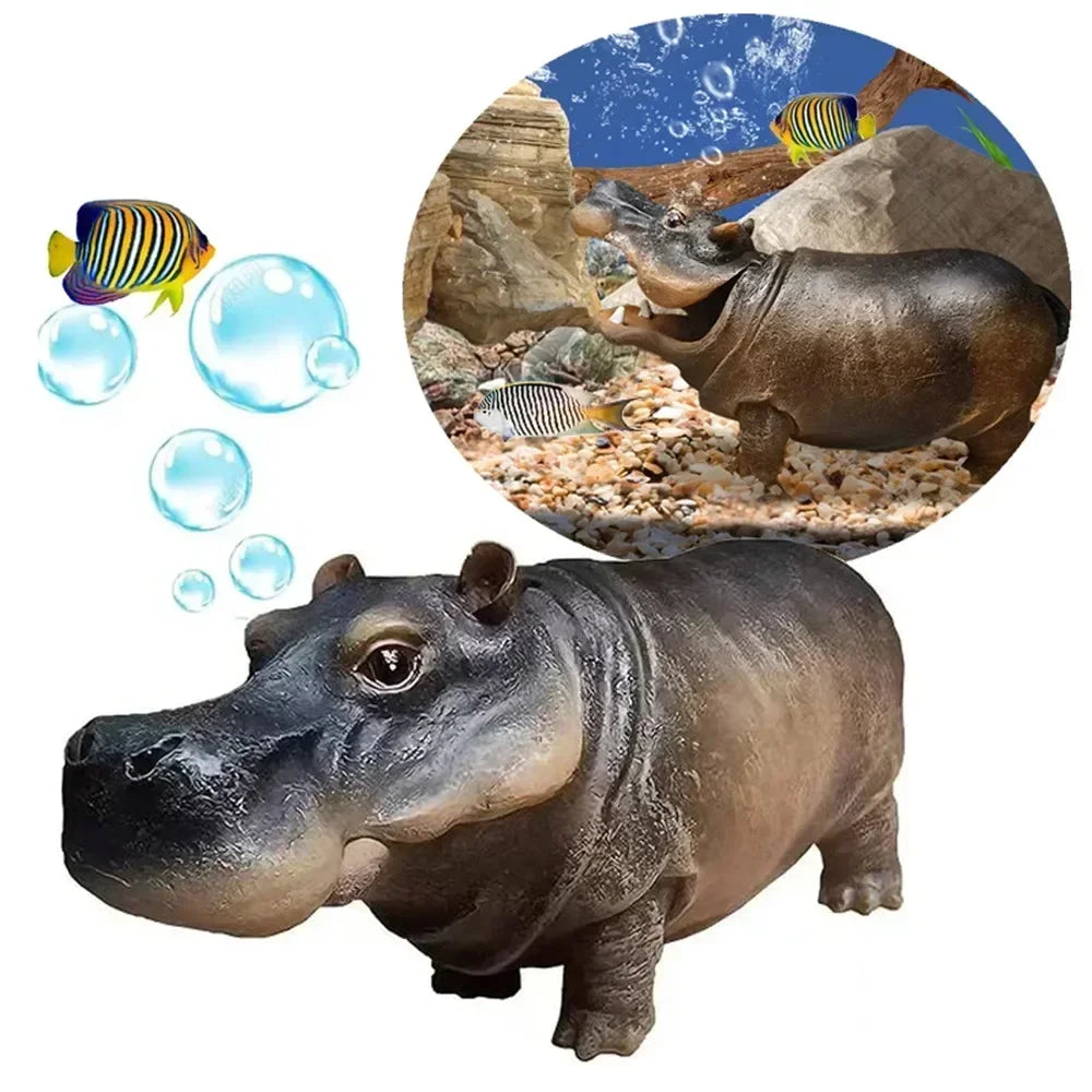 Fish Tank Decorations Hippo Creative Pneumatic Oxygen Pump Levels Aquarium Remove Oil Film Perfect Aquarium Ornament Air Bubbler