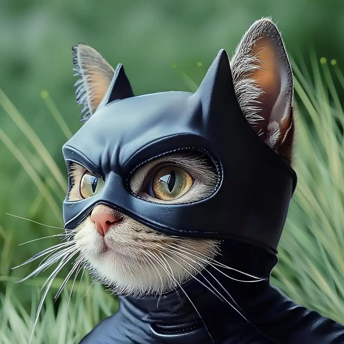 Cat Bat Mask Feline Role-play Headpiece Latex Material Soft and Form-fitting Pet Costume Accessory Whimsical and Adorable Cat Costume