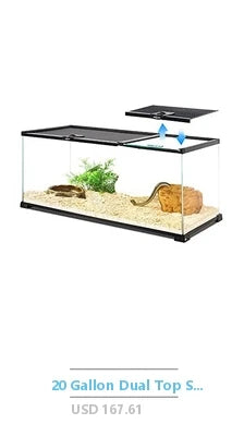 Reptile Terrarium PC Tank Starter Kit 15.6x8x10 inch Anti Breakage Amphibians Habitat Ventilation Kit Starter Accessories