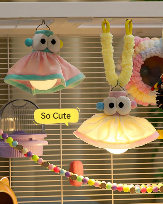 Charging Parrot Light For Cage Bird Cage Decor Plush Parrot-Shaped Bulb 3 Lighting Models For Bookshelf Vanity Counter