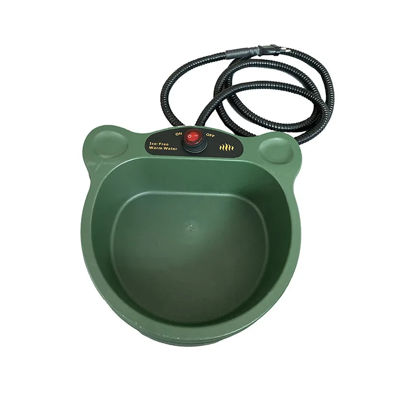 Dog Heated Water Bowl Pet Thermostatic Dog Bowl for Cats Dogs Chicken Birds Outdoor Winter 2L Water Bowl