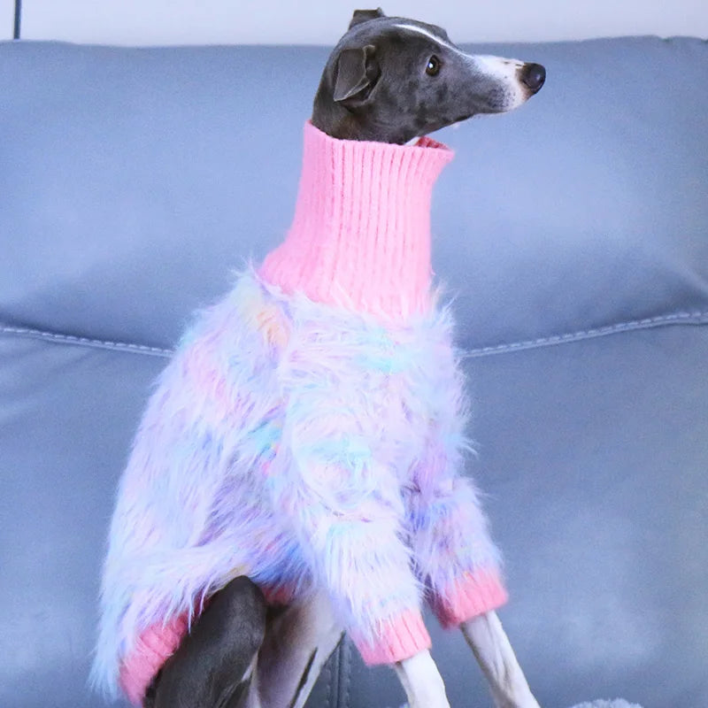 Pet Sweater Stretch Soft Turtleneck Italian Greyhound Whippet Sweater Autumn Winter Pet Sweater Small Dog Clothes S-3XL