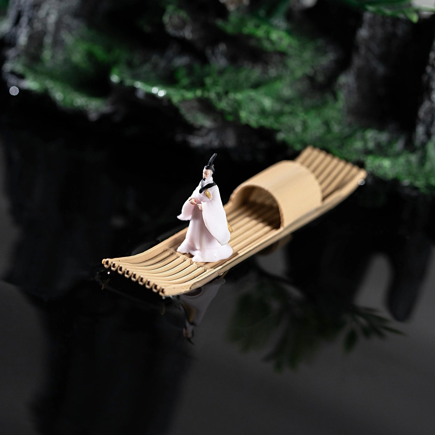 Floating Mini Boats Simulation Bamboo Raft for Fish Tank Bonsai Micro Landscape Decor Creative Decoration Aquarium Accessories