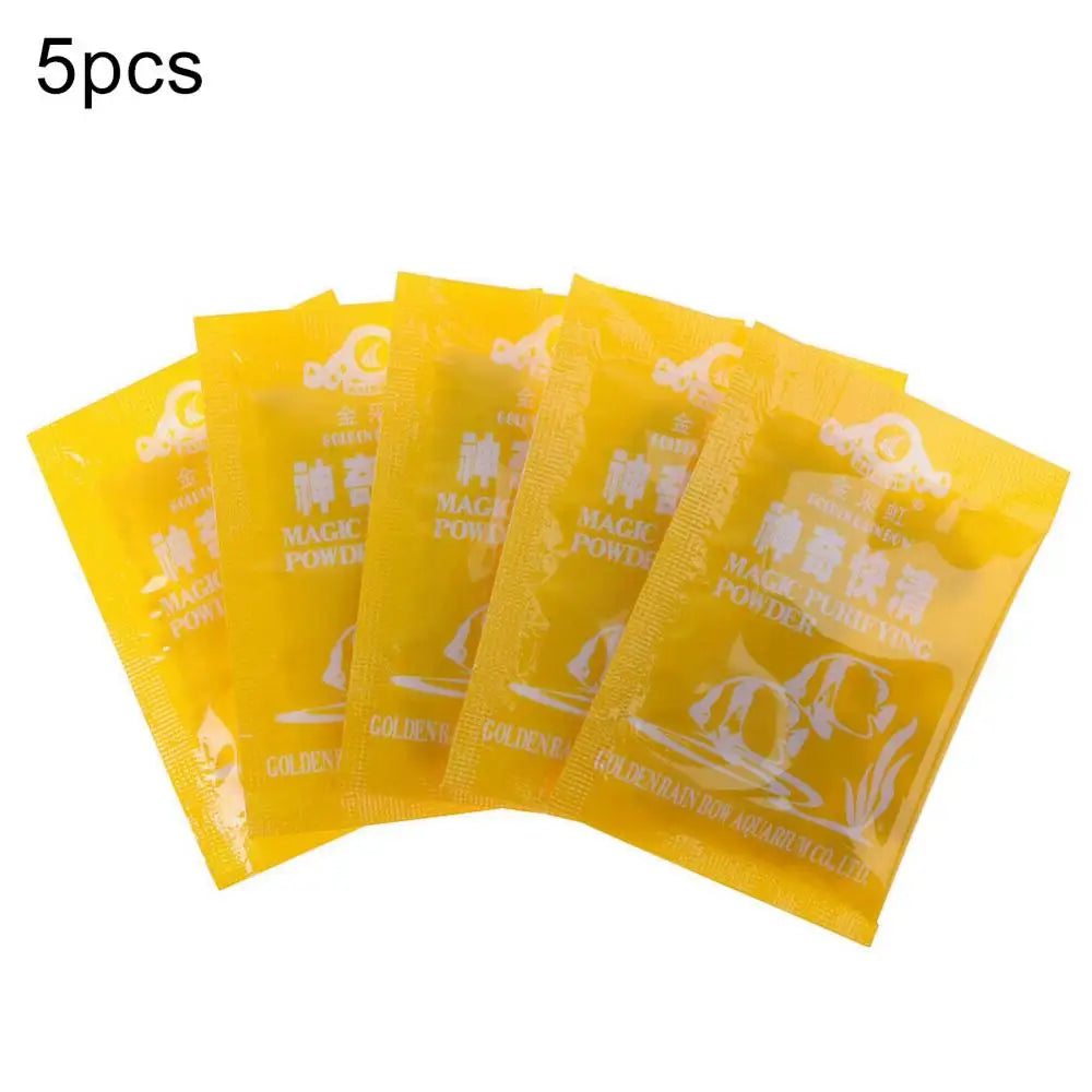 5Pcs New Aquarium Water Magic Purifying Powder Fast Cleaning Fish Tank Magical Cleaner Purifier For Water Aquarium Accessories