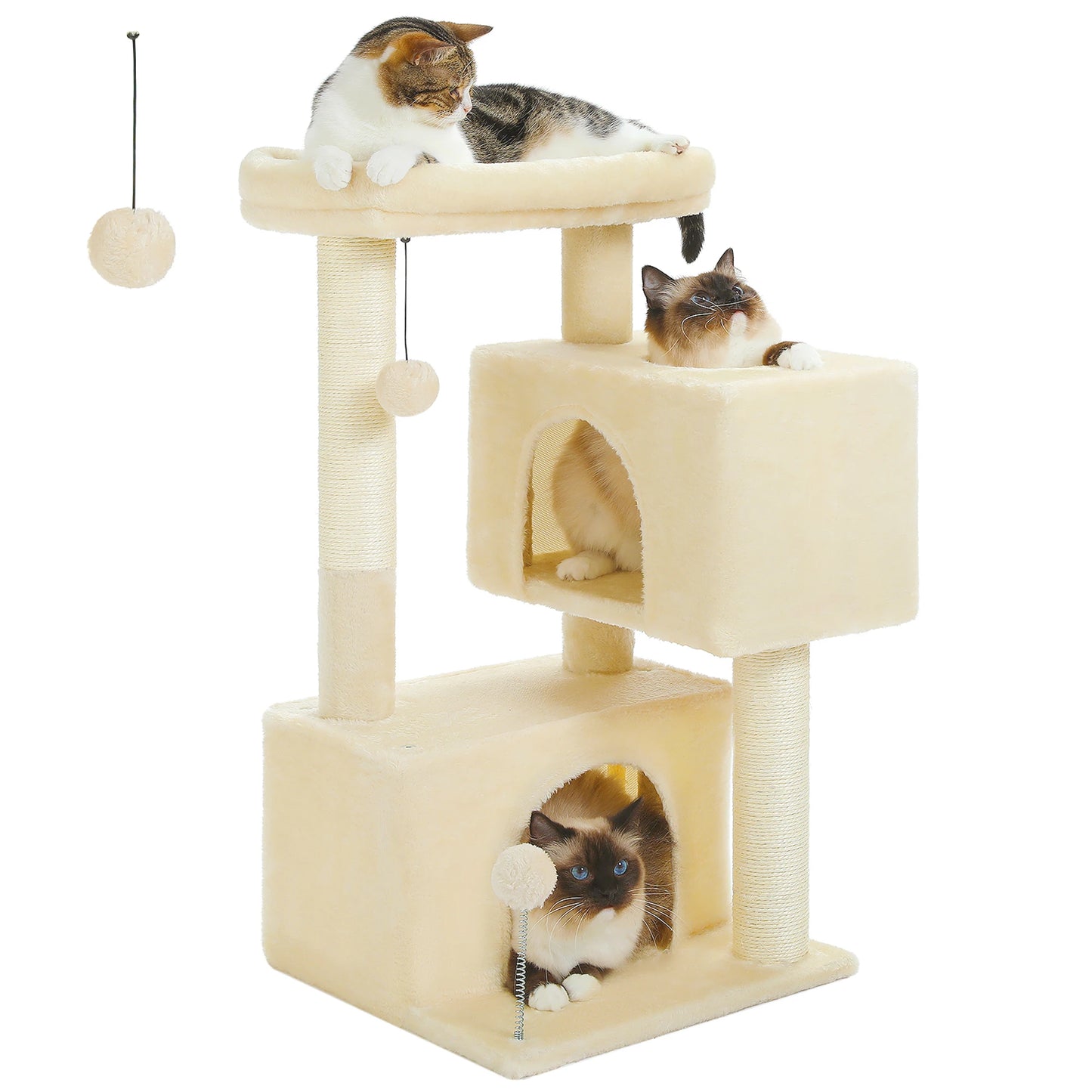 Large Cat Tree for Indoor Cats Multi-Level Cat Tower with Spacious Condos Sisal Scratching Pad Kitten House Accessories Cat Toys