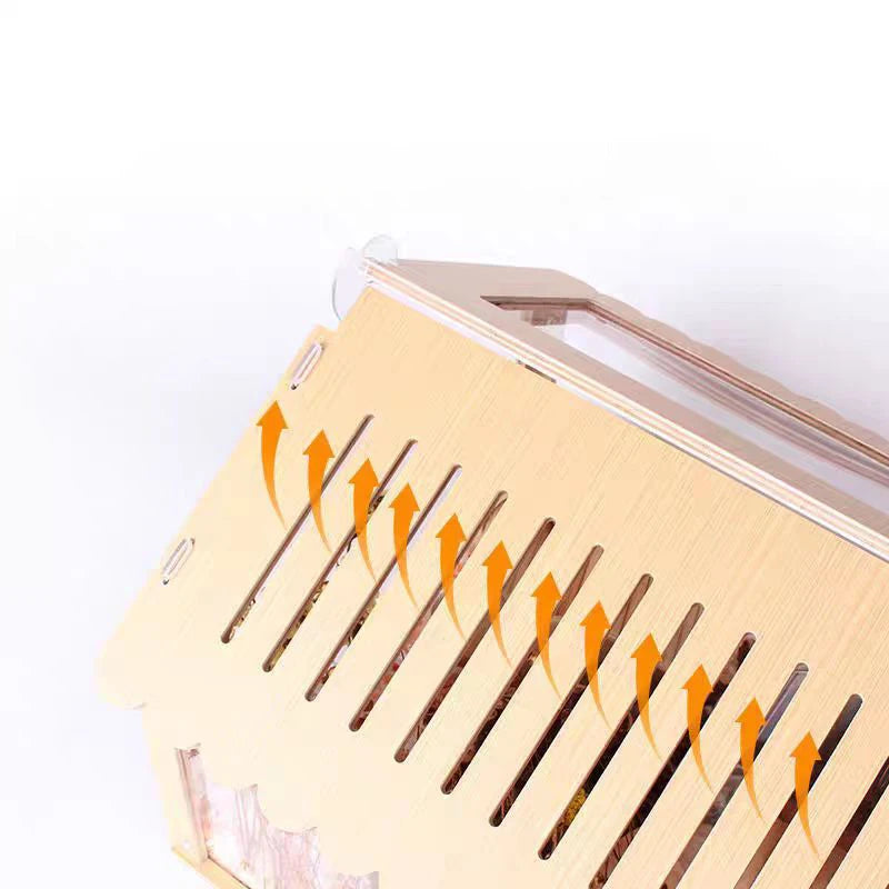 Wooden and Acrylic Hamster Cage Transparent Ornamental Pet Breeding Crate DIY Aquascape Pet Crate