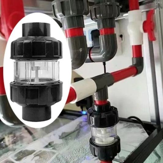 UPVC Aquarium Check Valves Non Return 20/25/32mm Fish Tank Lifting Check Valve Transparent Dual Interfaces