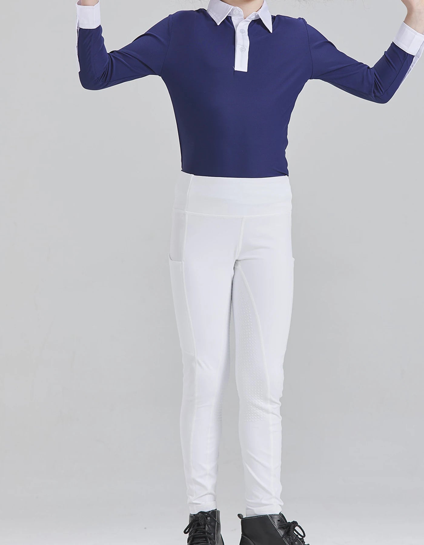 Summer children's equestrian pants high elasticity knitted children's horse riding pants full silicone