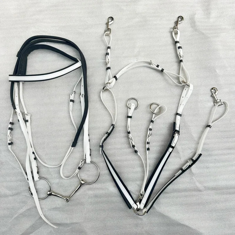 Endurance Marathon Stainless Steel Horse Bridle PVC Padded Nose Band Brow Band Reins A variety of Colors Riding Equestrian