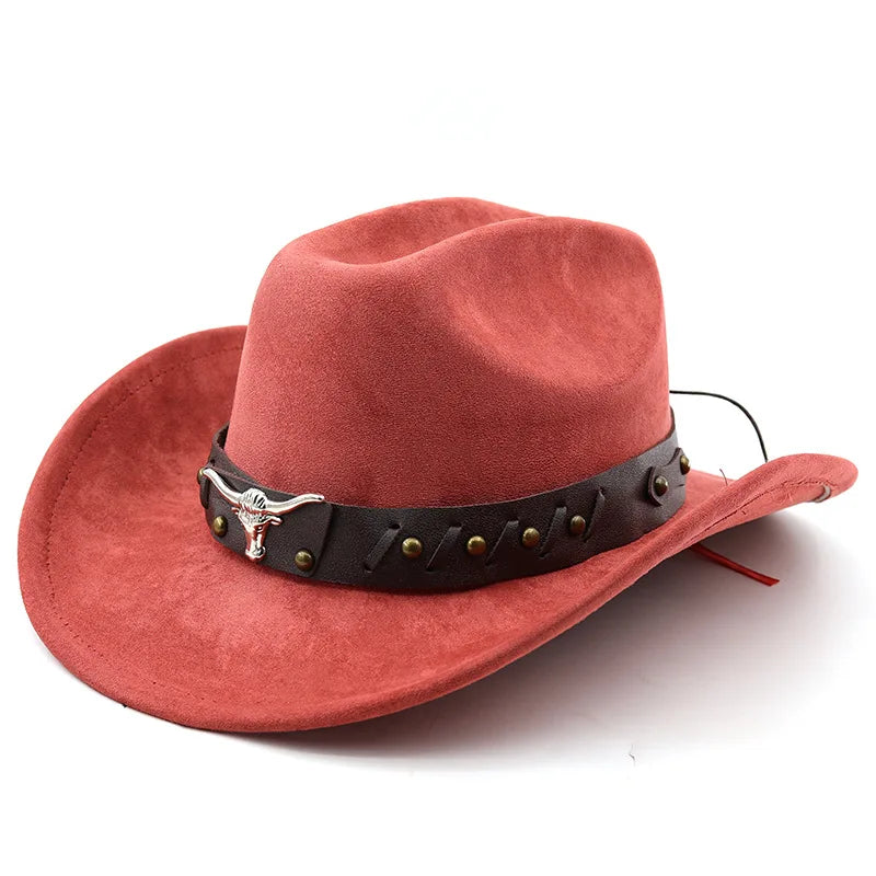 New Western Cowboy Hats Vintage Roll Brim Gentleman Cowgirl Jazz Hat Holidays Party Cosplay Hat