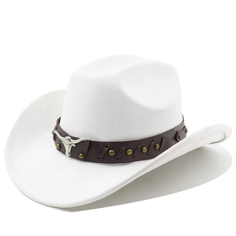 New Western Cowboy Hats Vintage Roll Brim Gentleman Cowgirl Jazz Hat Holidays Party Cosplay Hat