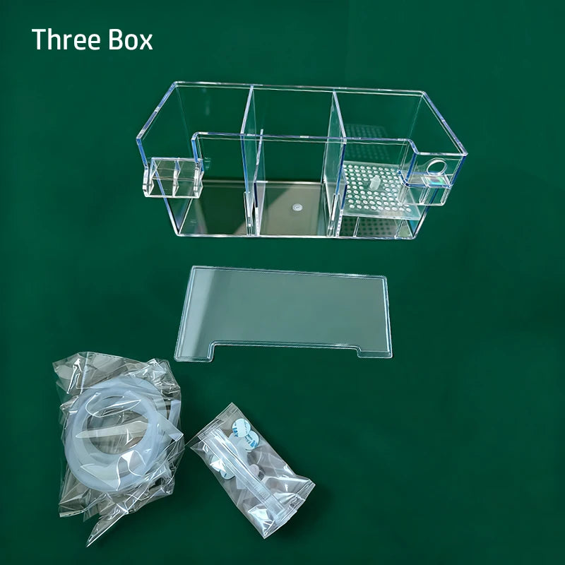 Hang-On Aquarium Filter Box Quiet Water Circulation System Dry-Wet Separation Filter Box for Small medium Fish Tank Turtle Tank