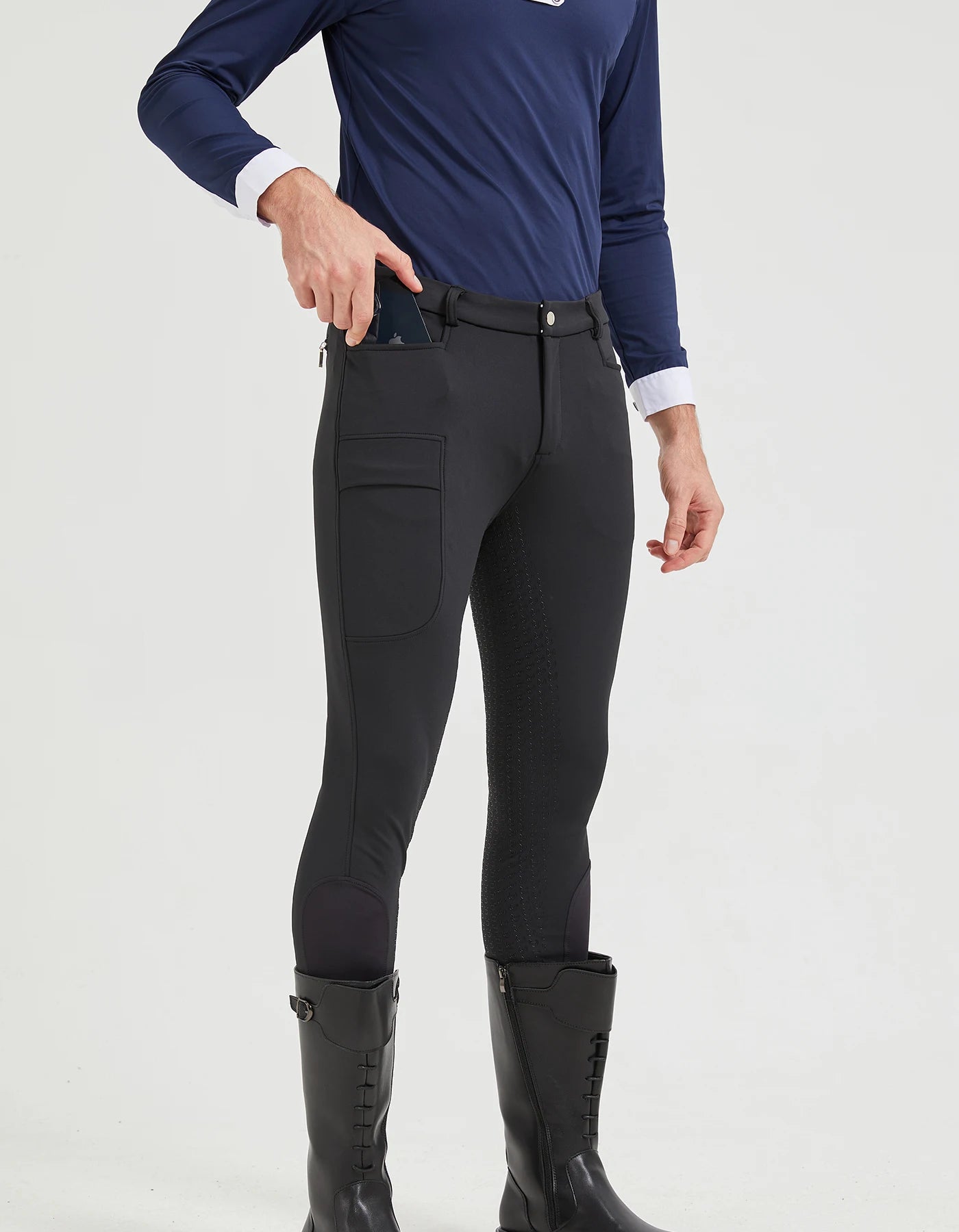 Professional Men's Equestrian Pants Full Silicone Anti-Slip Horse Riding Sports Pants Elastic Quick-Dry Horseback Riding Pants Men's