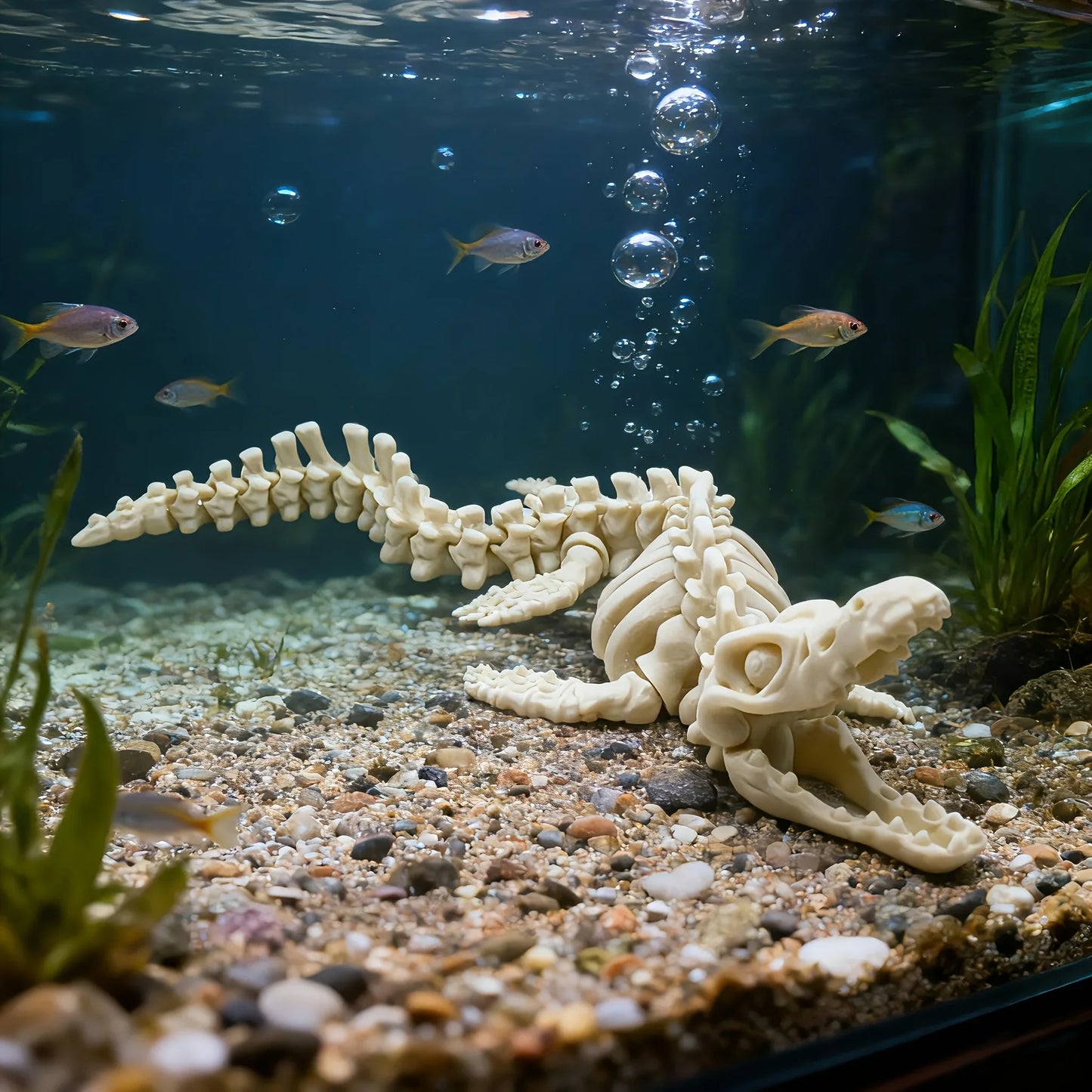 Realistic Canglong Skeleton Reproduction Aquarium Decoration - Large Dinosaur Skeleton Model Suitable for aquarium enthusiasts