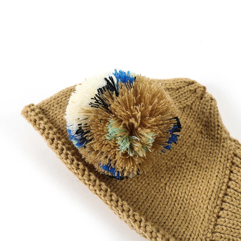 Cute Christmas Pet Hat with Ball, Warm Winter Hat, Puppy, Whippet, Greyhound, Bichon Frize, Schnauzer, Cute hat