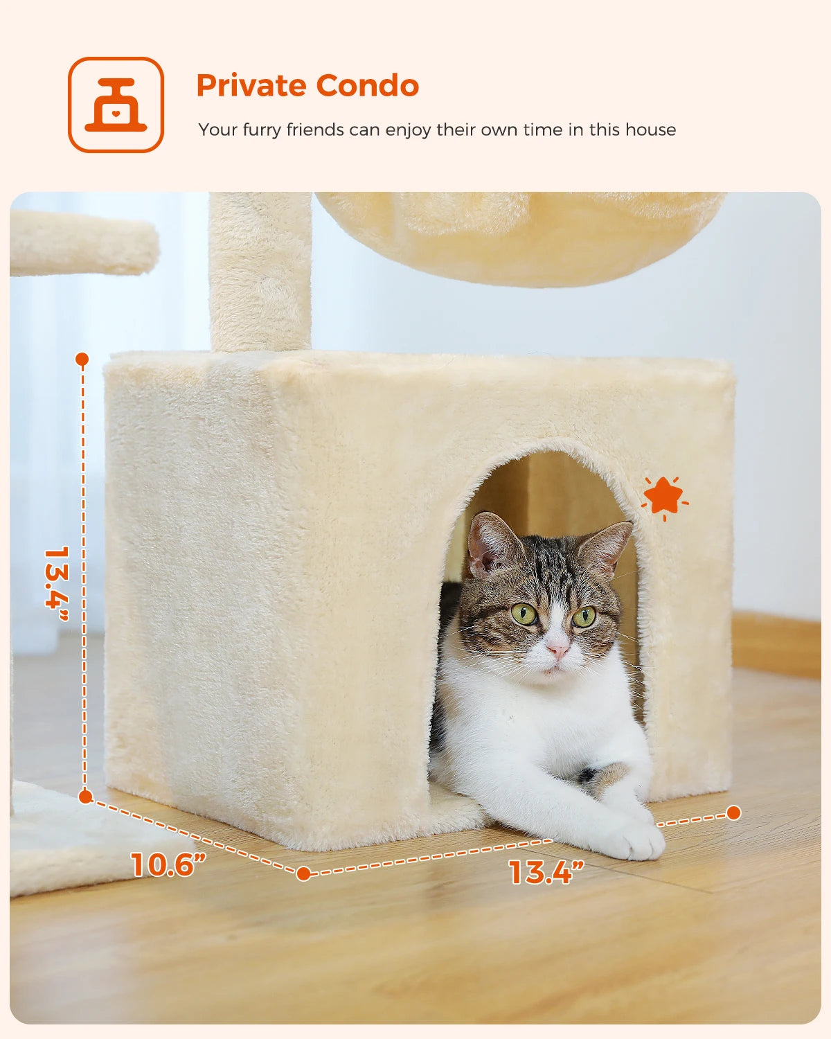 Cat tree Cat Tower for Indoor Cats Cat Activity Tree with Cat Scratching Posts Big Hammock and Removable Top Perch