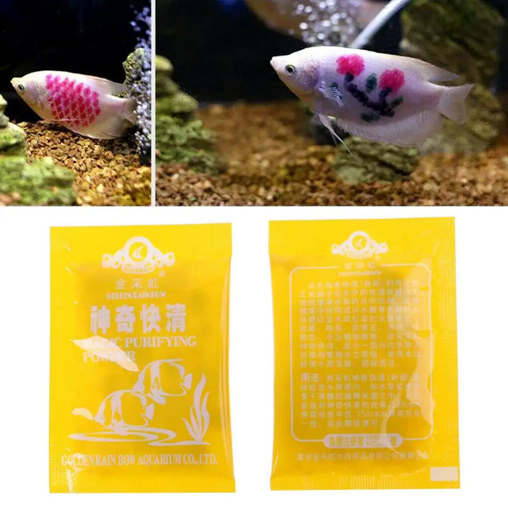 5Pcs New Aquarium Water Magic Purifying Powder Fast Cleaning Fish Tank Magical Cleaner Purifier For Water Aquarium Accessories